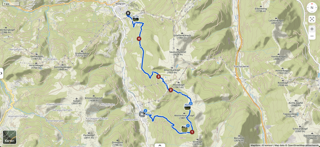 Map of the tour
