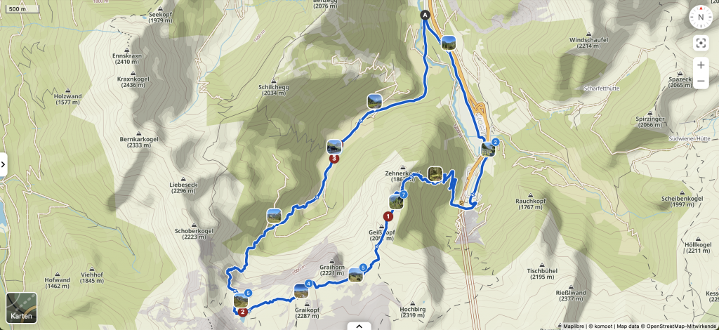 Map of the tour